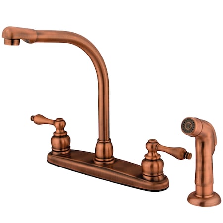 Kingston Brass Victorian Centerset Kitchen Faucet, Antique Copper KB716ALSP
